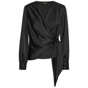NEW KARMAMIA women's ines blouse in semi rich black